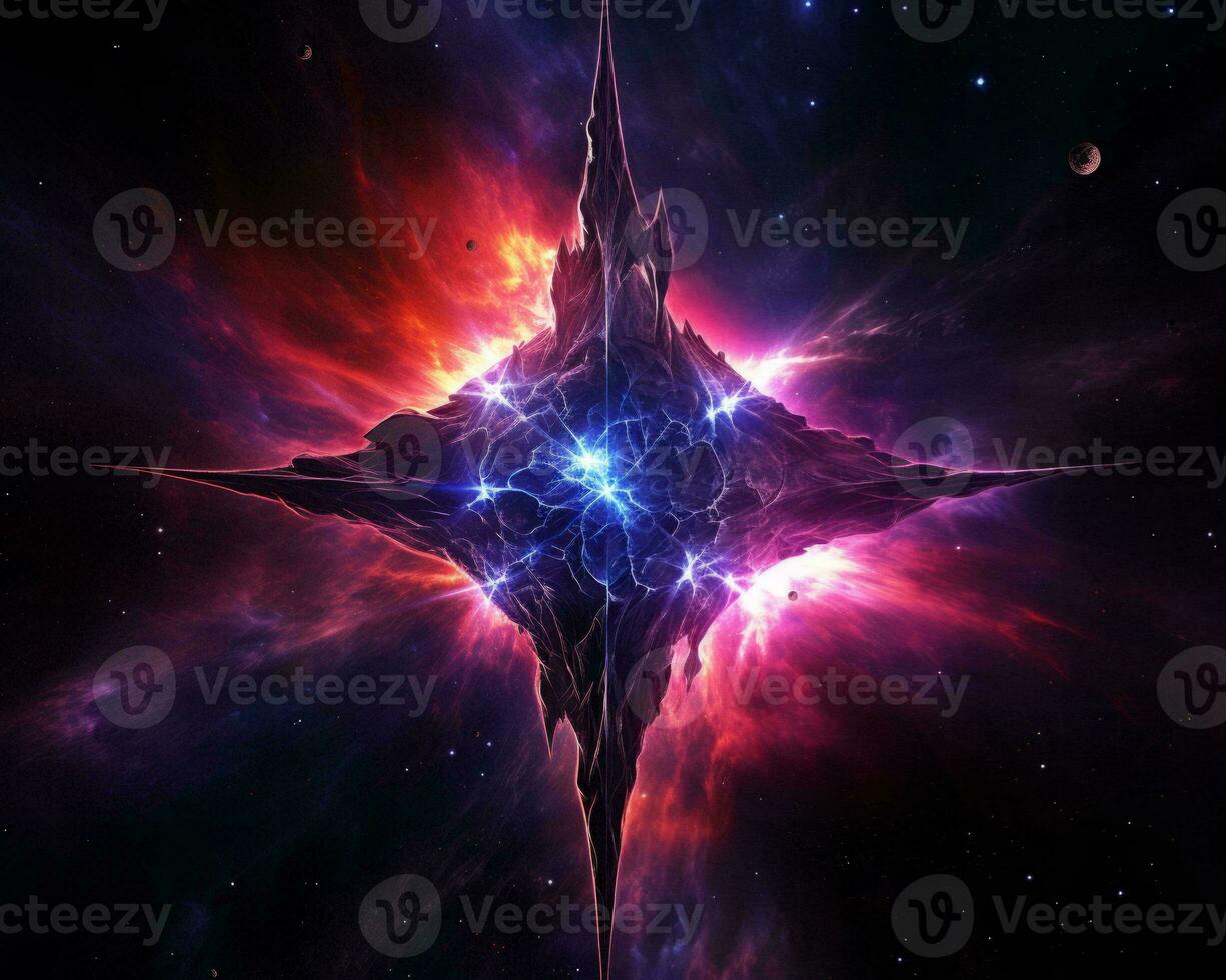 an abstract image of a star in the middle of a nebula generative ai photo