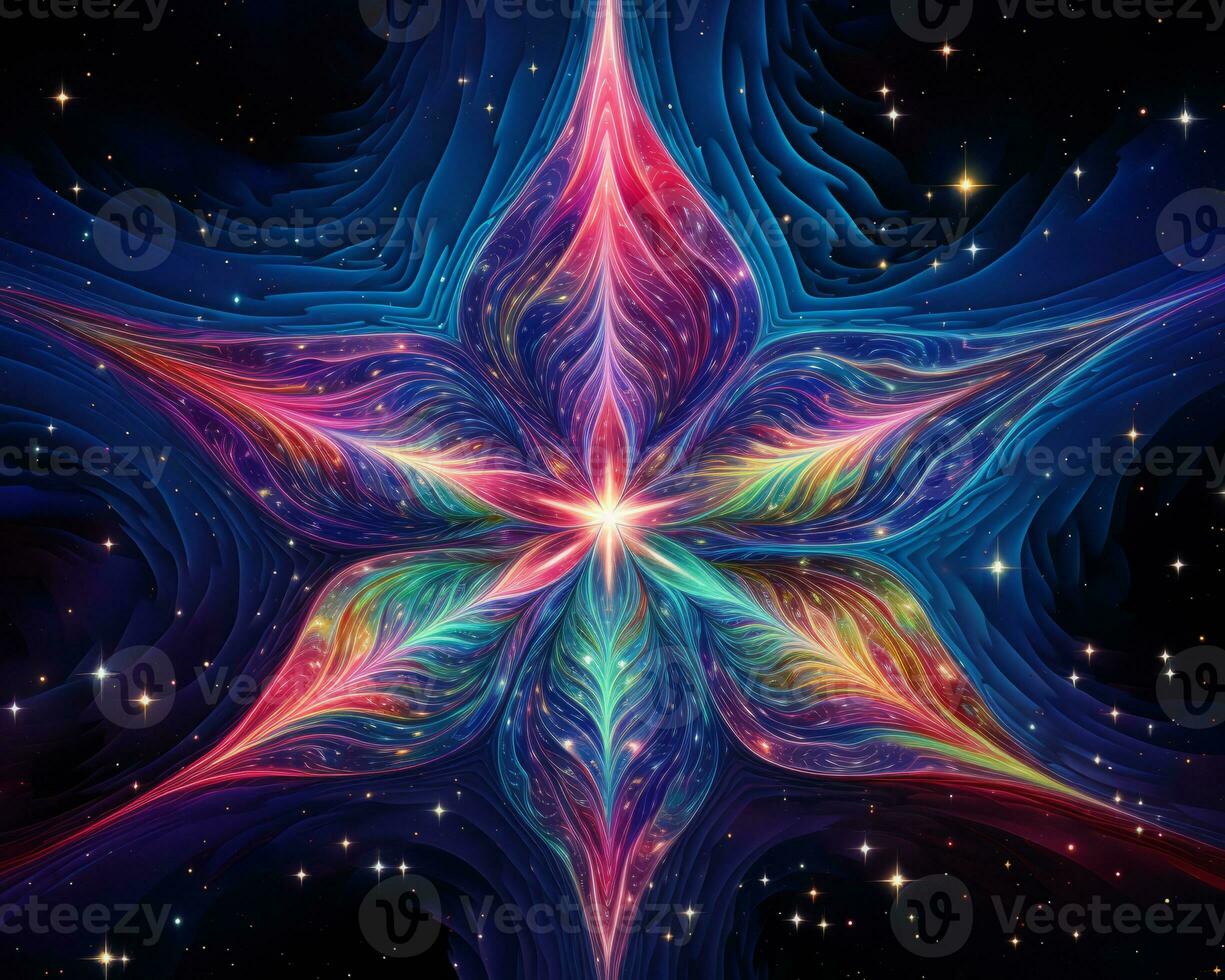 an abstract image of a star with colorful swirls generative ai photo