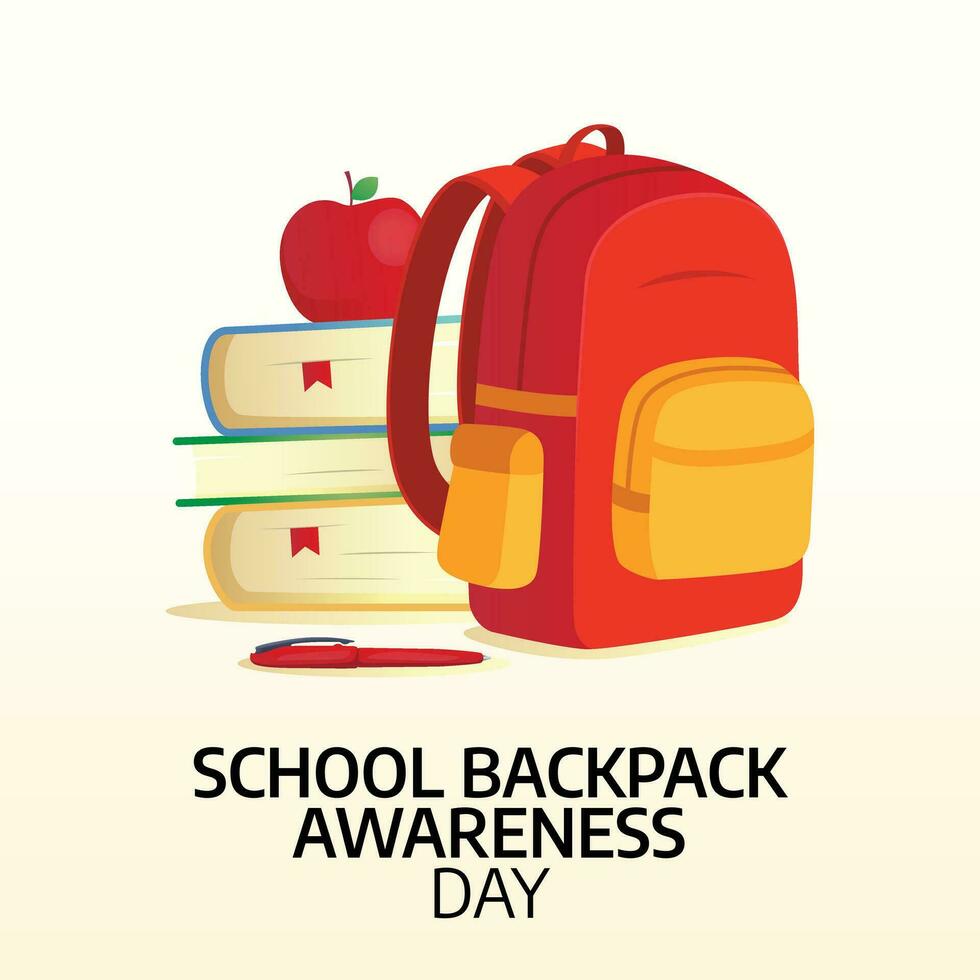 National School Backpack Awareness Day design template good for celebration usage. school backpack illustration design. vector eps 10.