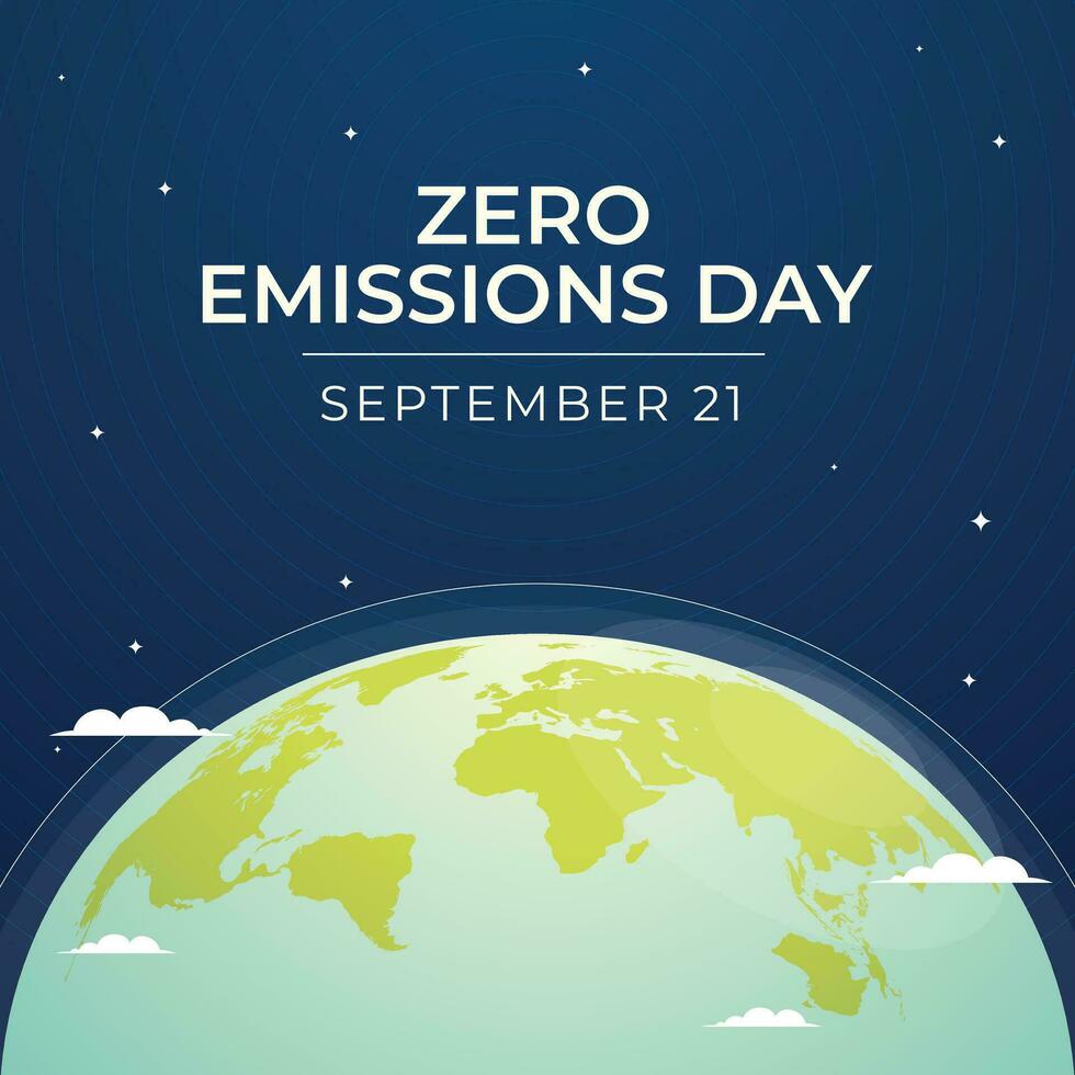 Zero Emissions Day design template good for celebration usage. globe vector illustration. flat design. vector eps 10.