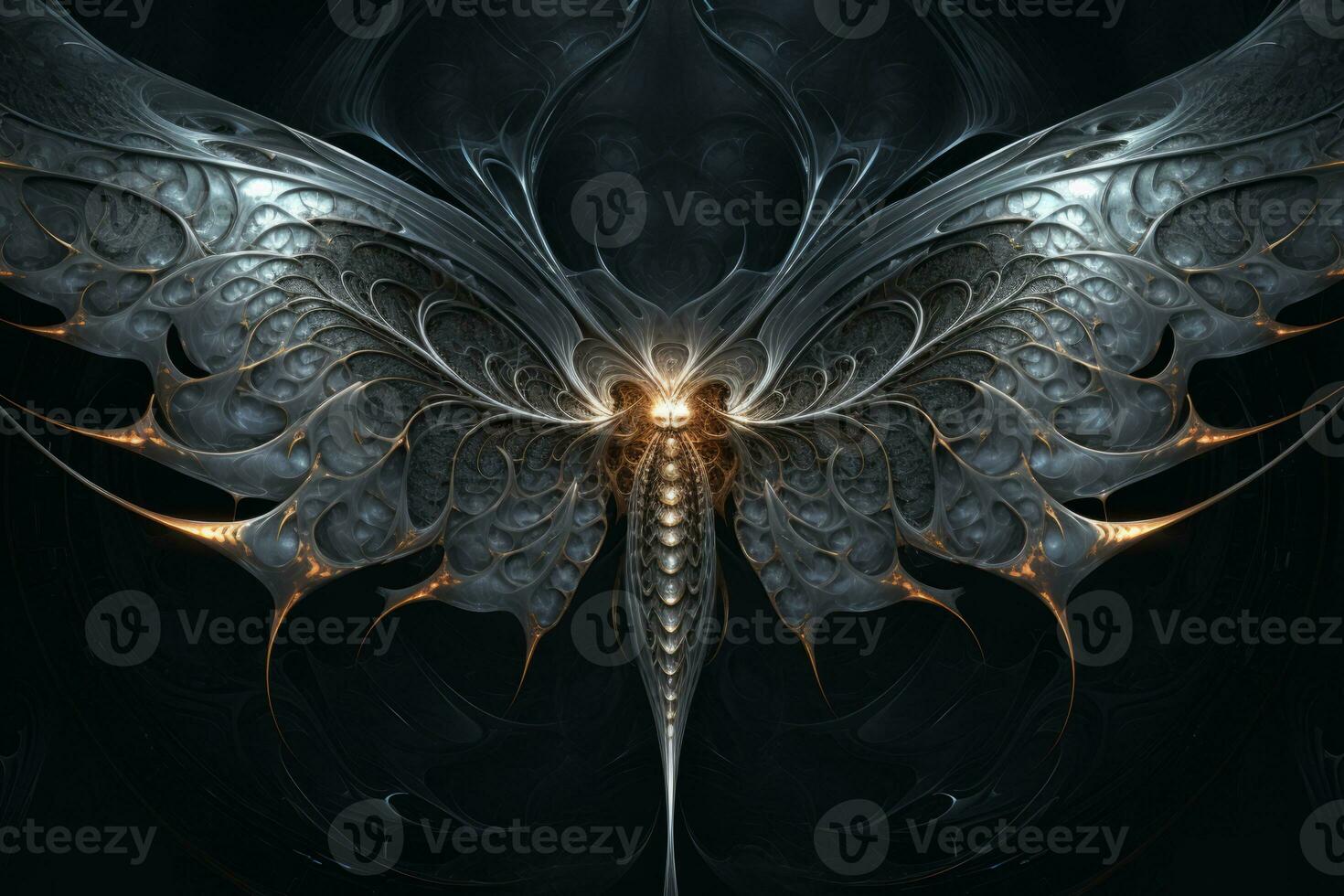 an artistic image of a butterfly with wings generative ai photo