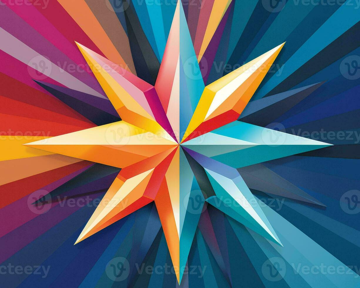 an illustration of a colorful star on a colorful background generative ai photo