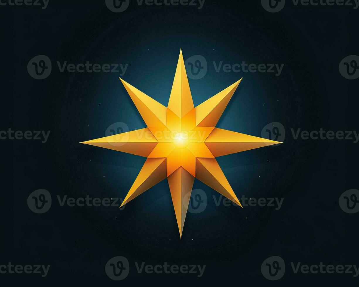 an illustration of a golden star on a dark background generative ai photo