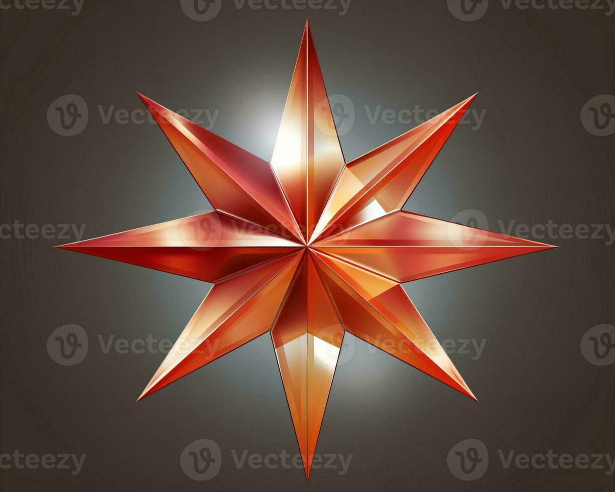 an illustration of a red star on a black background generative ai photo