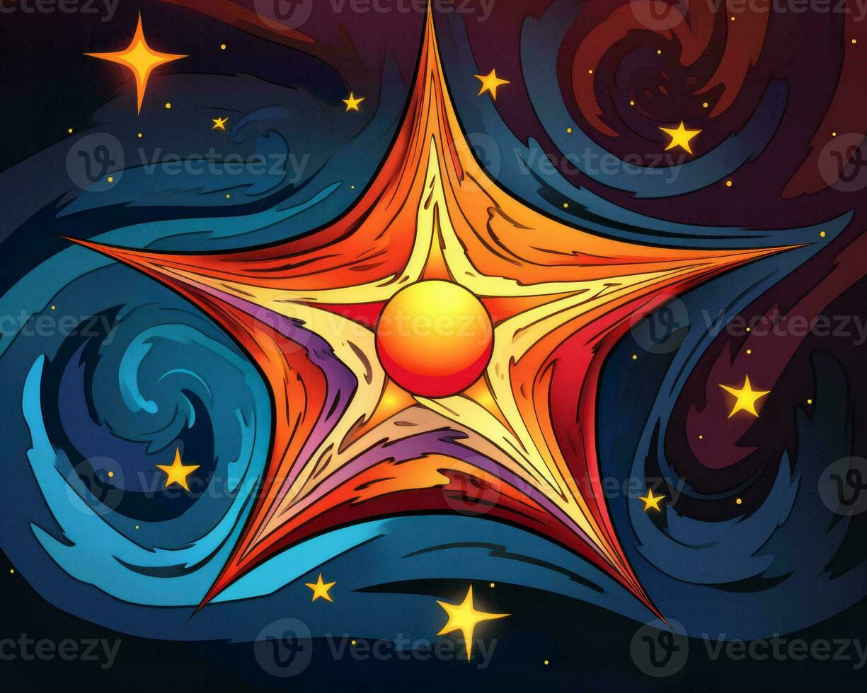 an illustration of a star in the night sky generative ai photo