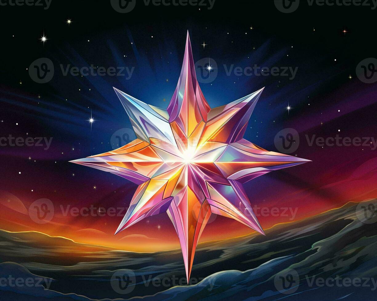 an illustration of a star in the night sky generative ai photo