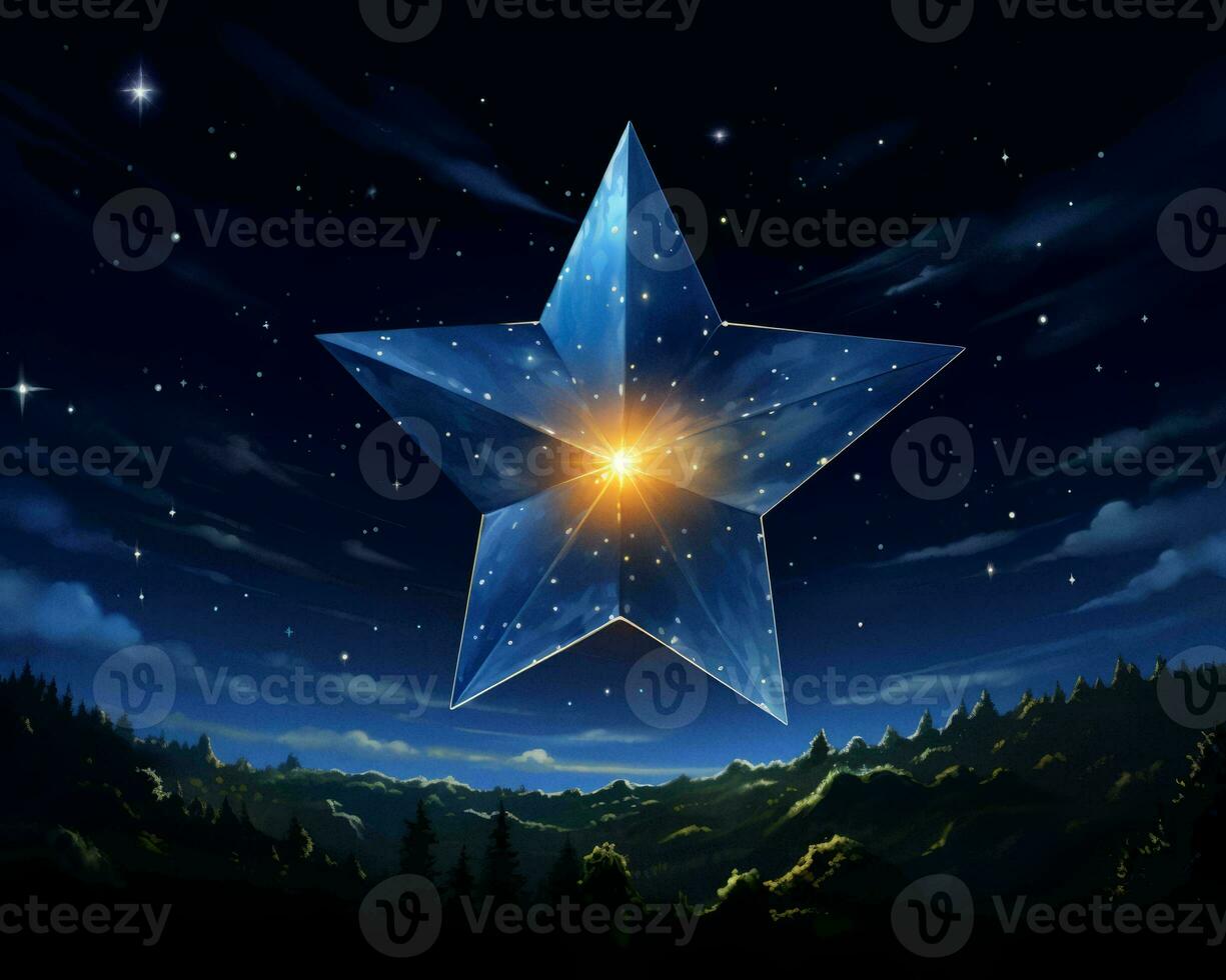 an illustration of a star in the night sky generative ai photo