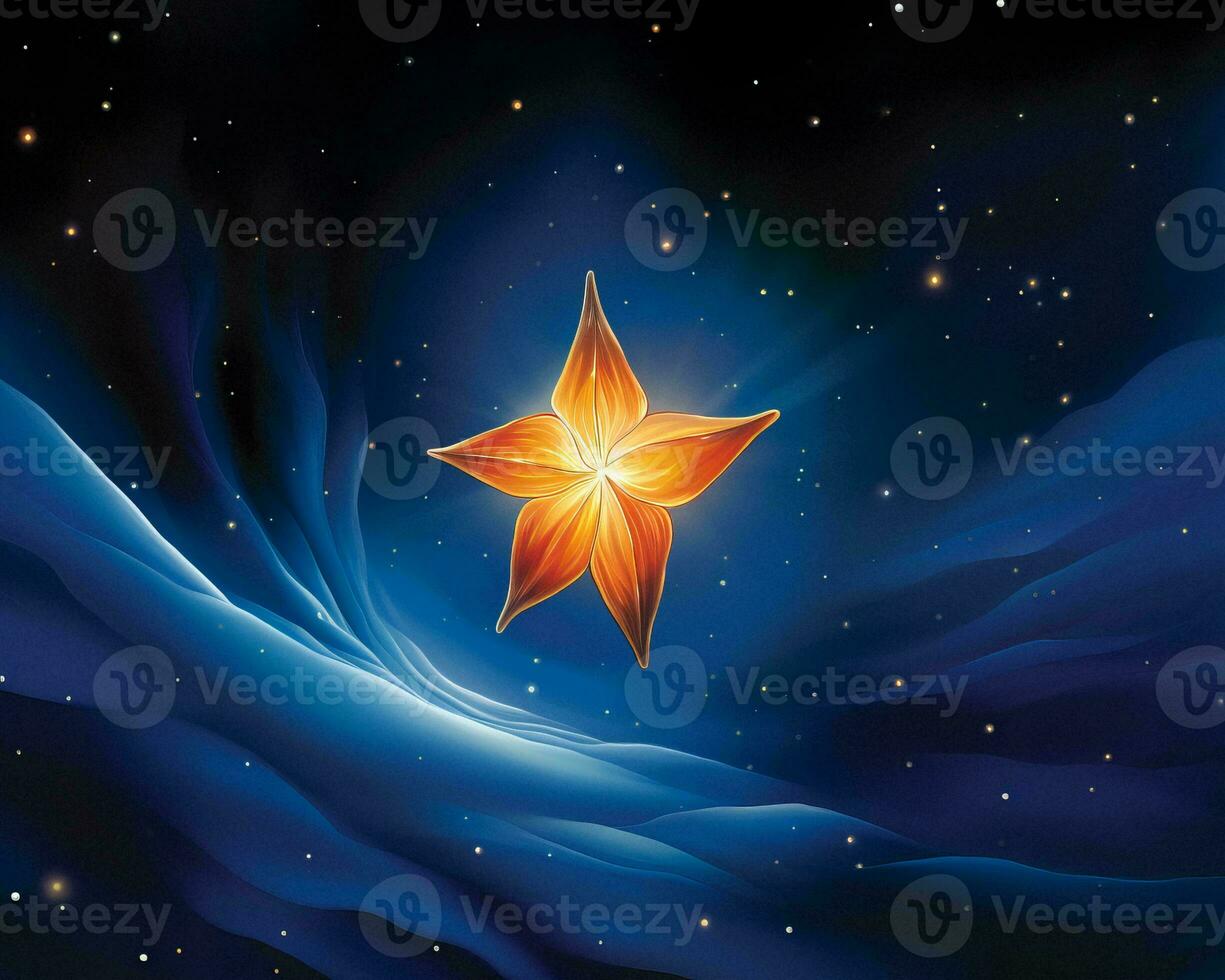 an illustration of a star in the night sky generative ai photo