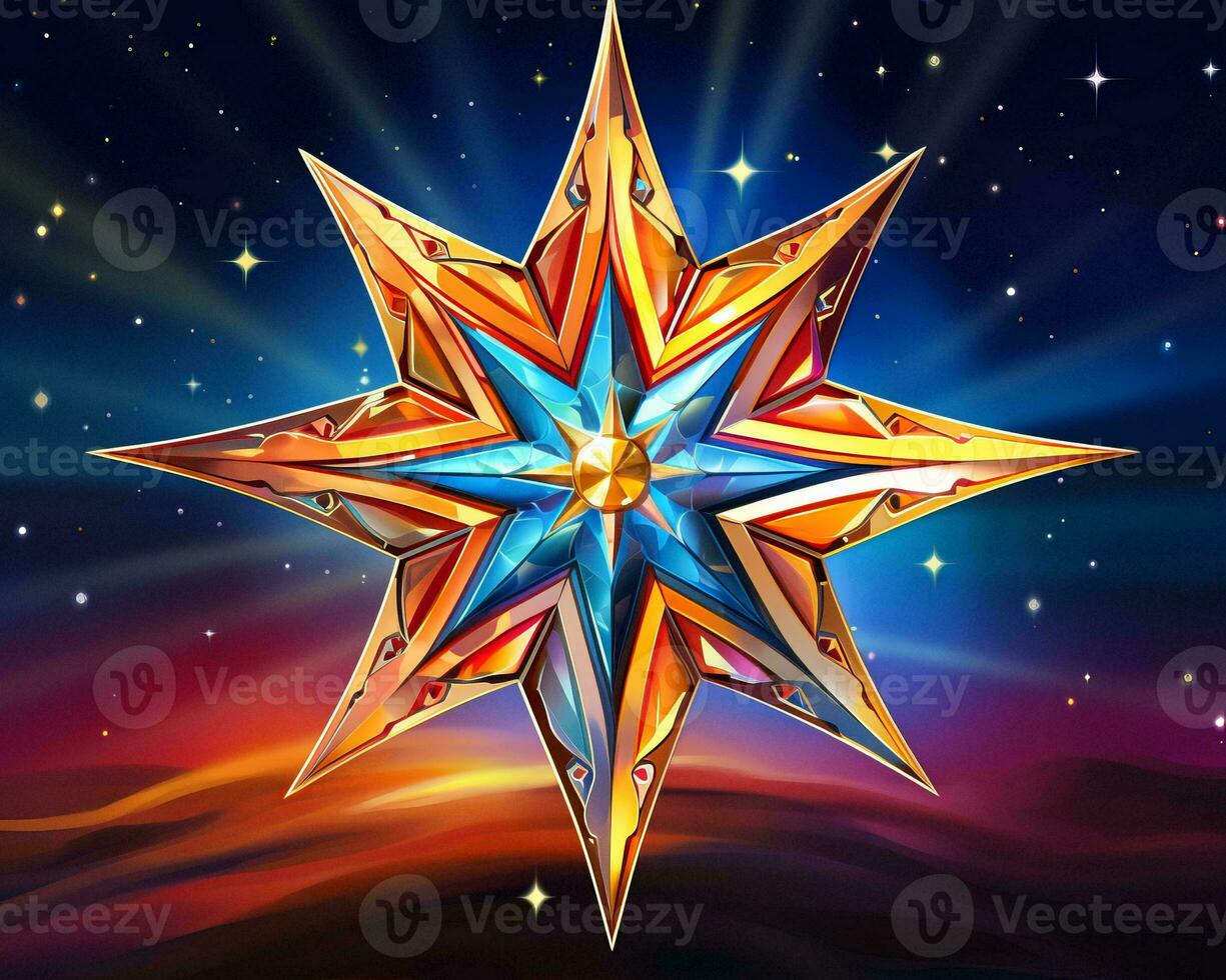 an illustration of a star in the shape of a star generative ai photo