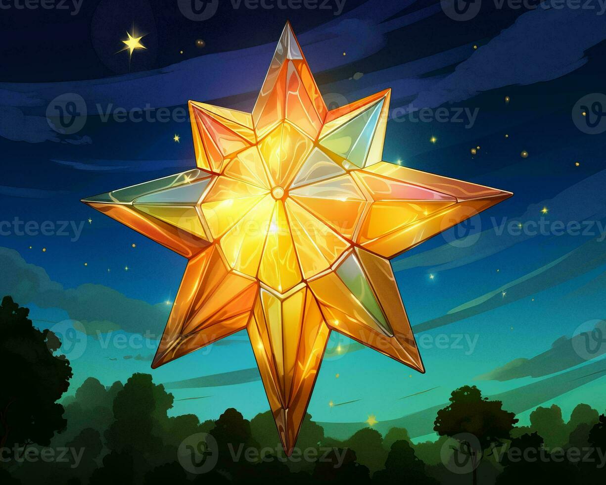an illustration of a star in the night sky generative ai photo