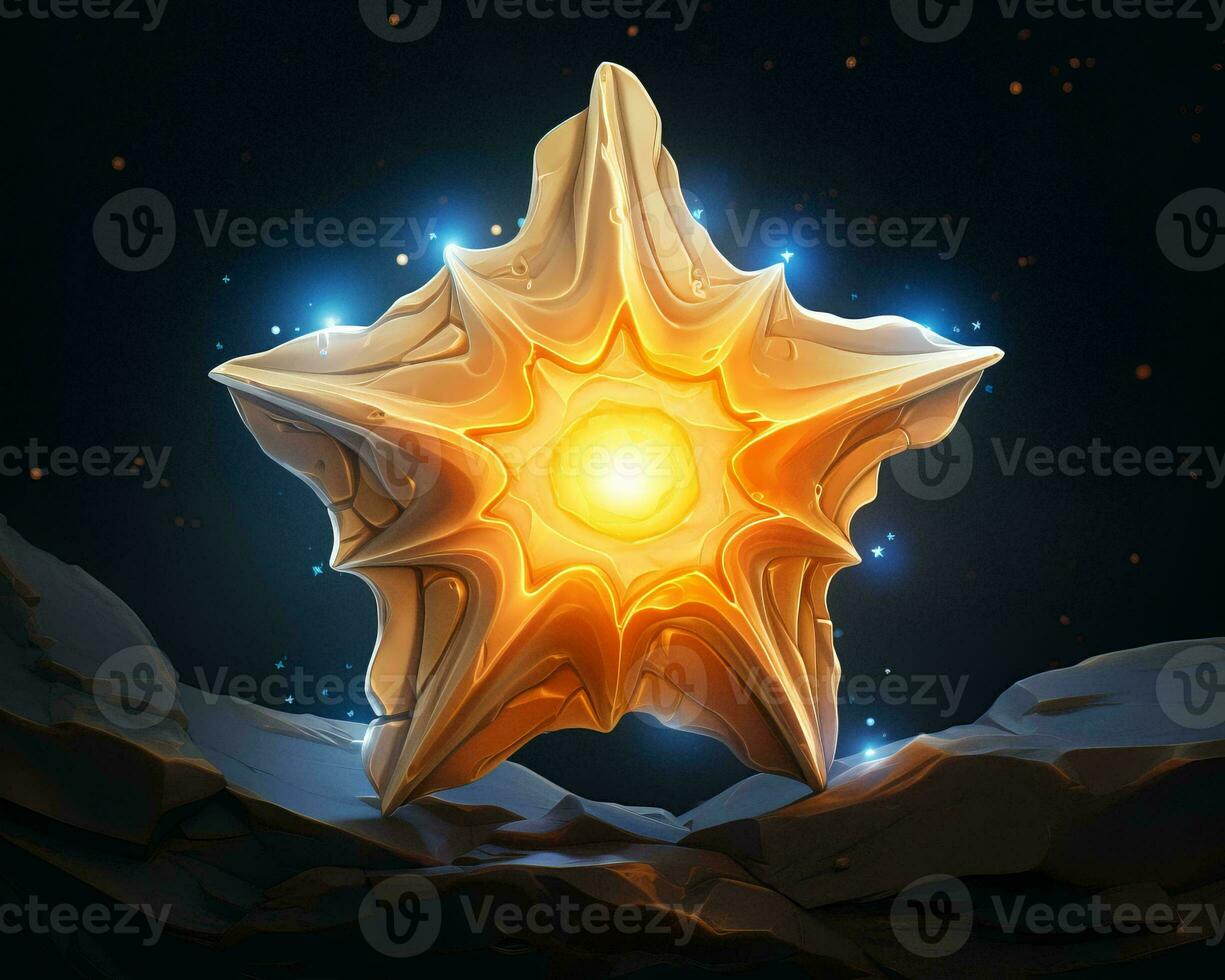 an illustration of a star on a rock generative ai photo