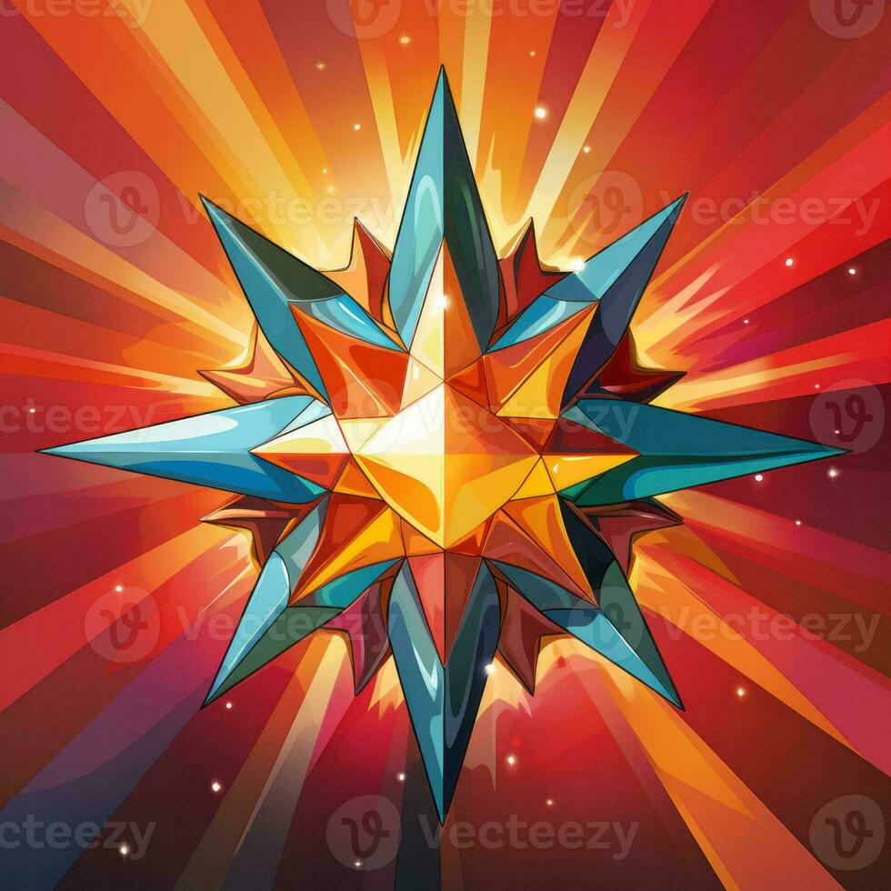 an illustration of a star with rays coming out of it generative ai photo