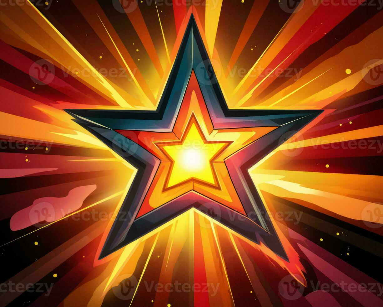 an illustration of a star with a burst of light coming out of it generative ai photo