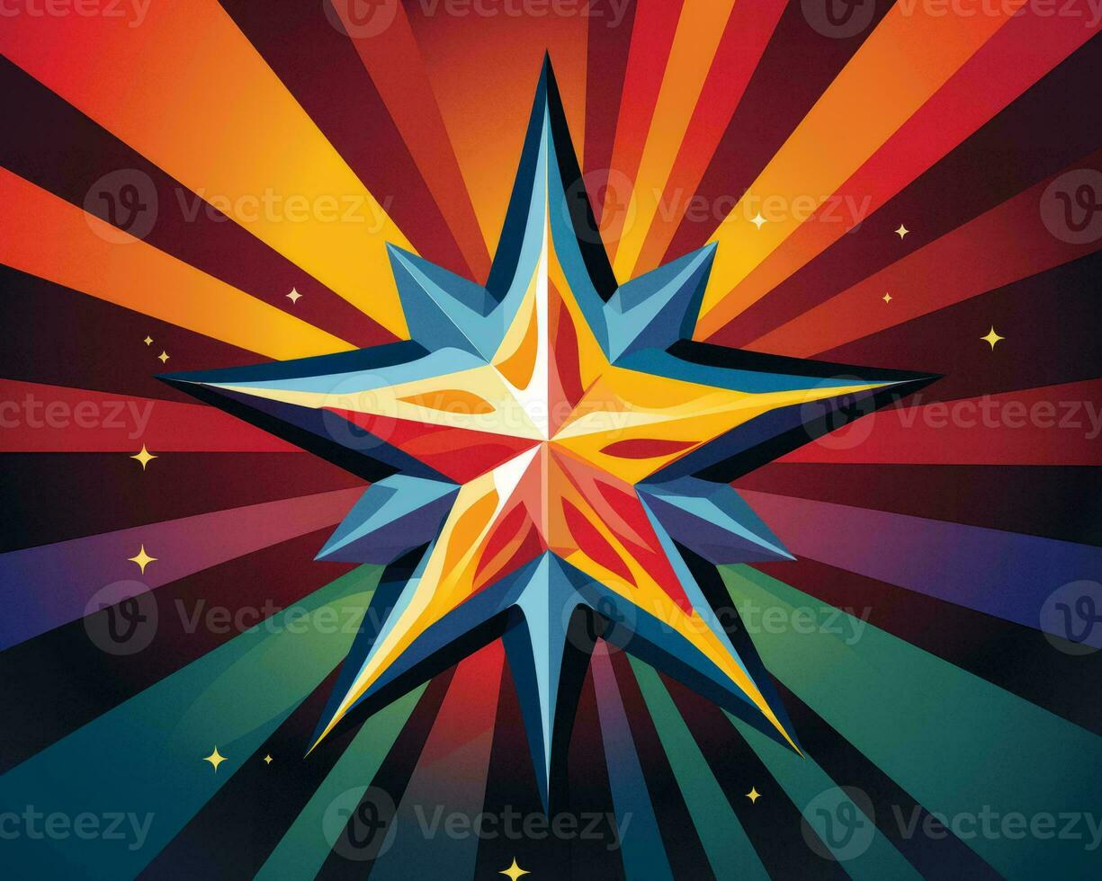 an illustration of a star with rays coming out of it generative ai photo