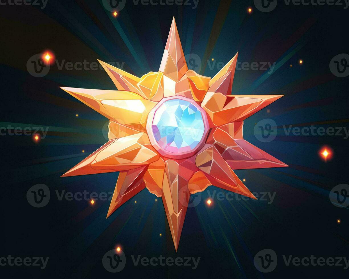 an illustration of an orange star with a diamond in it generative ai photo