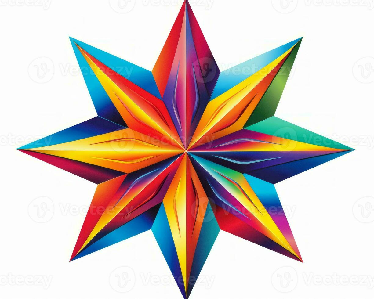 an image of a colorful star made out of paper generative ai photo
