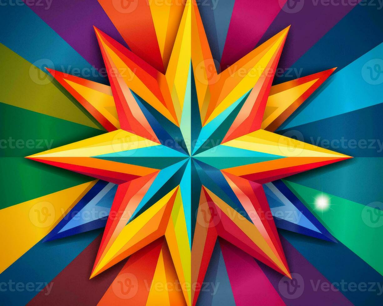 an image of a colorful star on a rainbow background generative ai photo