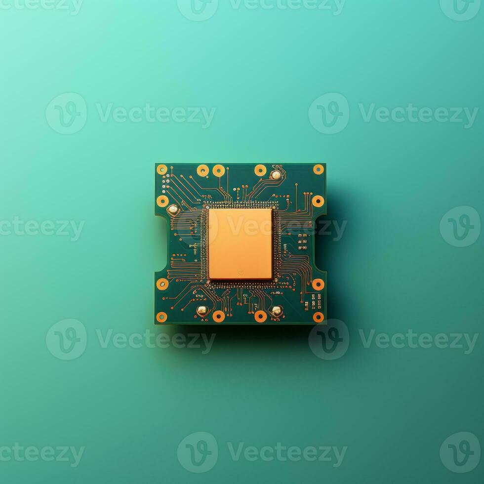 an image of a computer chip on a green background generative ai photo