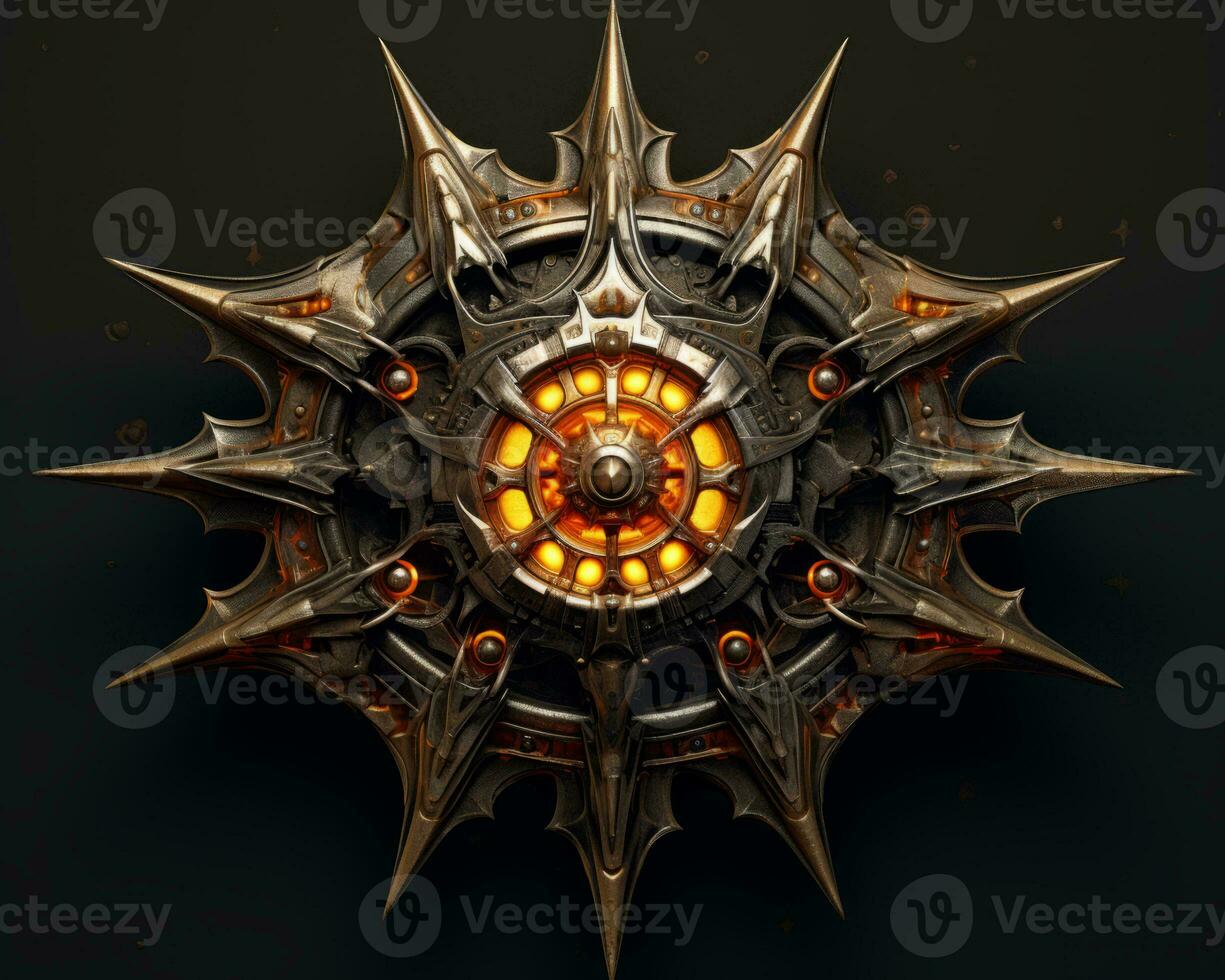 an image of a golden star with glowing eyes generative ai photo