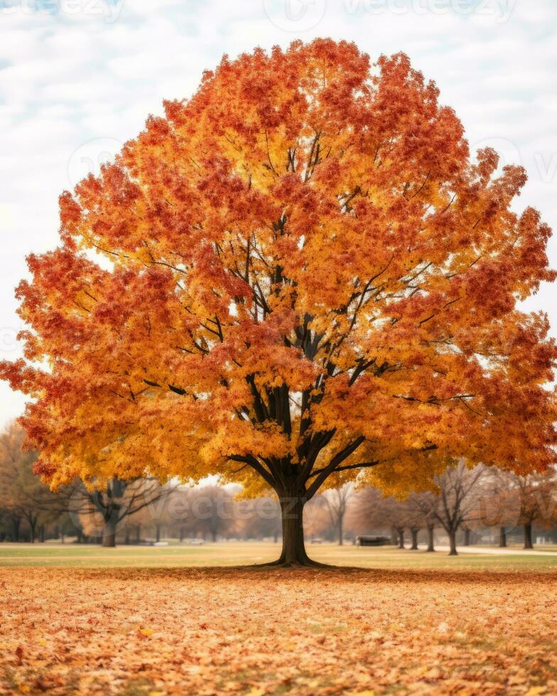 an image of a large tree in the fall generative ai photo