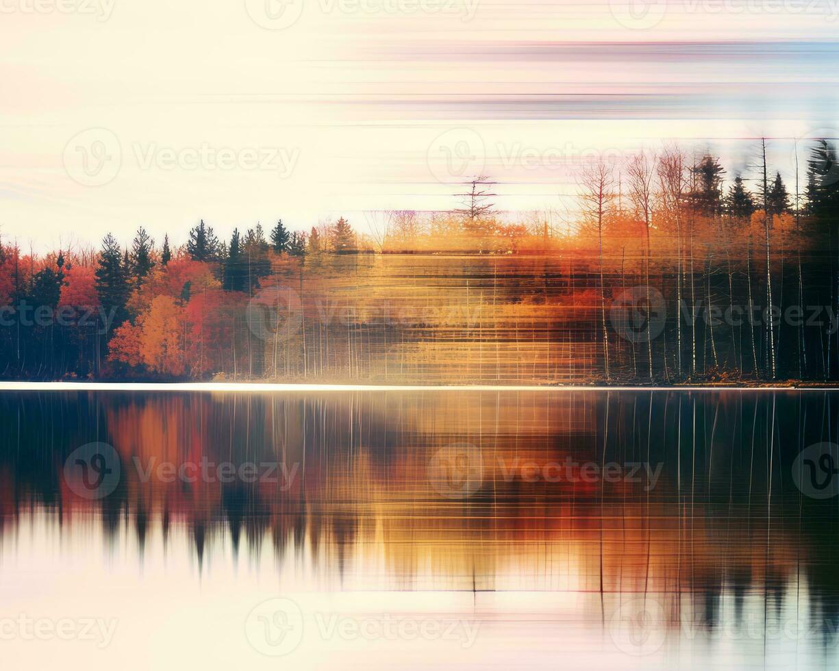 an image of a lake with trees in the background generative ai photo
