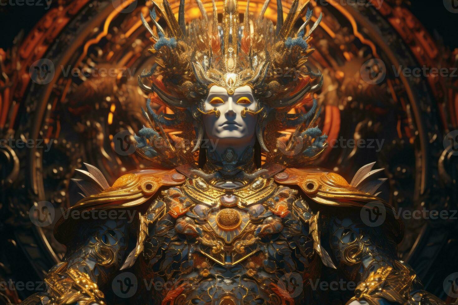 an image of a man dressed in gold and wearing a crown generative ai photo