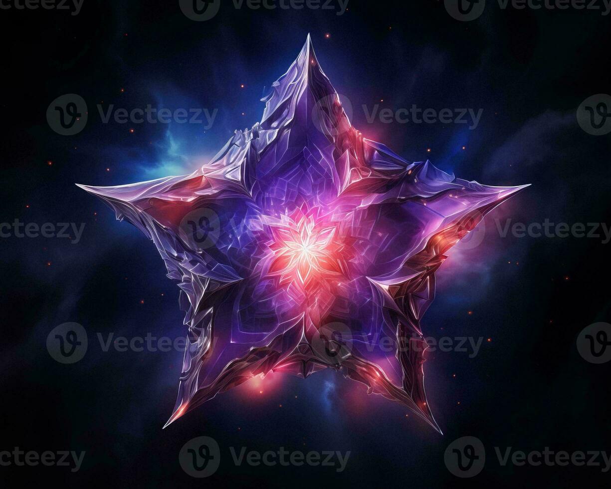 an image of a purple star on a dark background generative ai photo