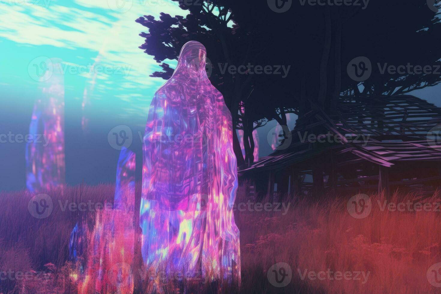 an image of a person standing in front of a house generative ai photo