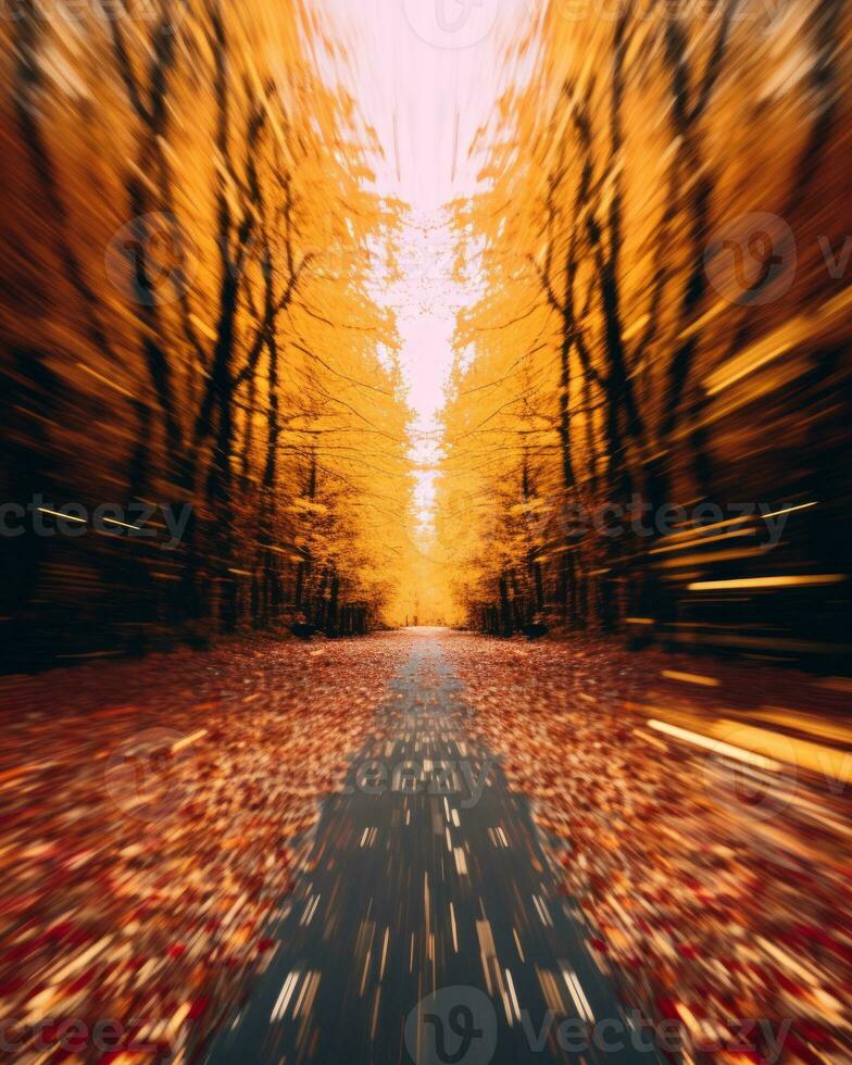 an image of a road with trees in the background generative ai photo
