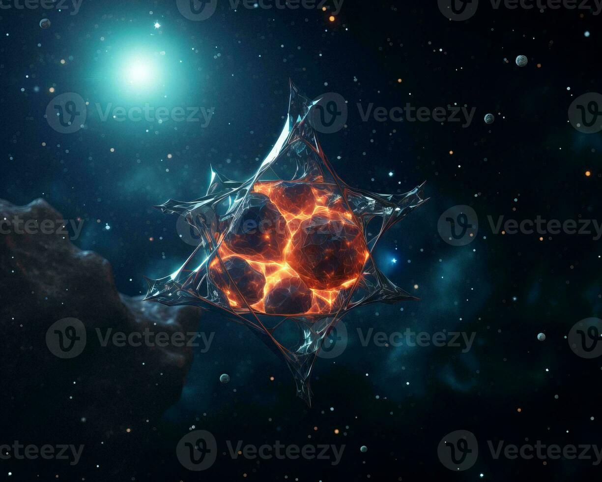 an image of a star in space with a star in the background generative ai photo