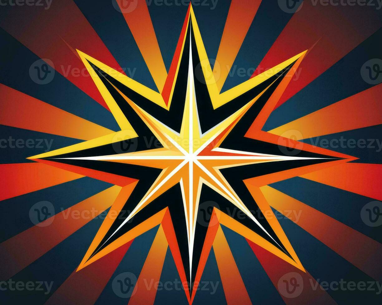 an image of a star on a red and orange background generative ai photo