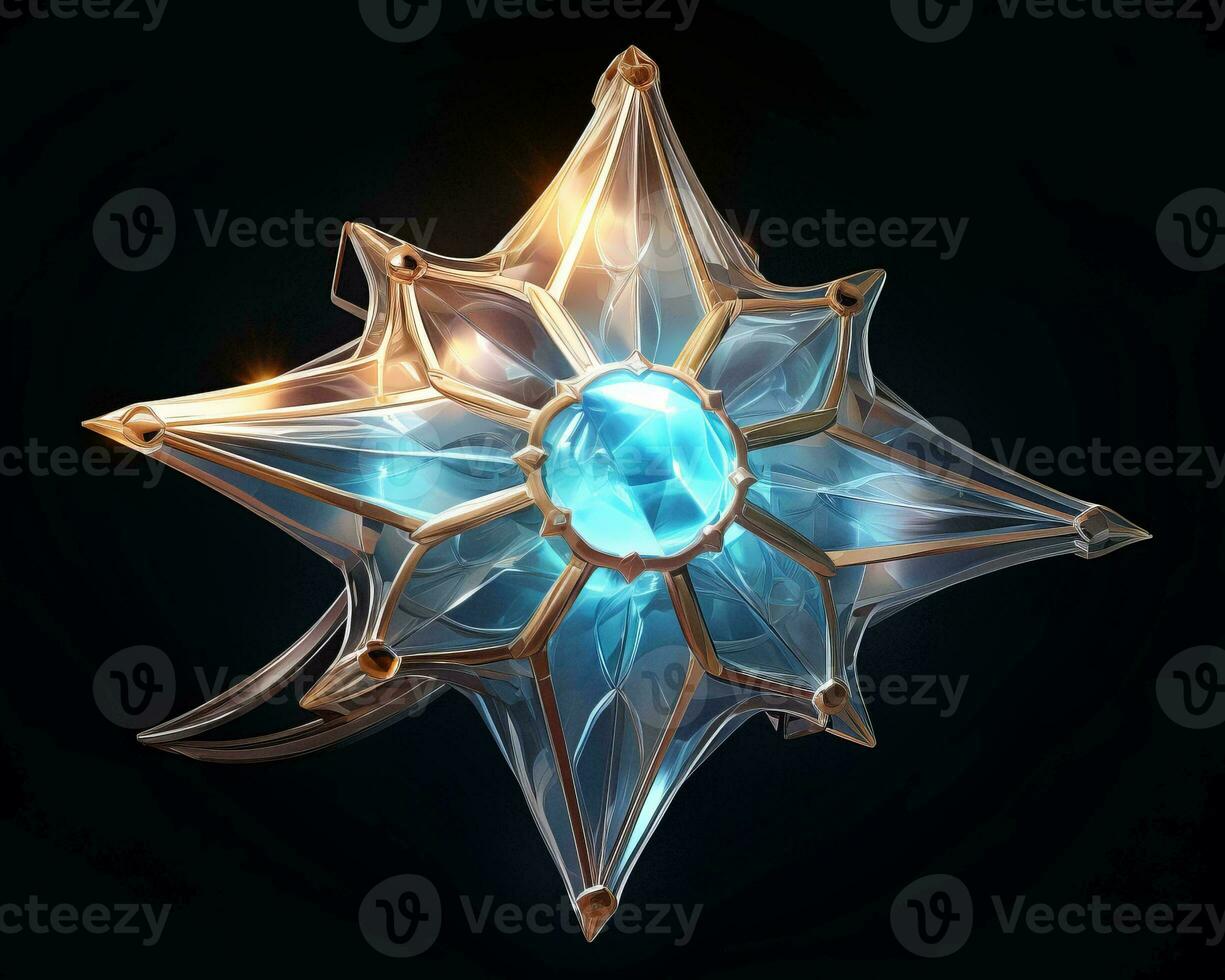 an image of a star with a blue stone in it generative ai photo