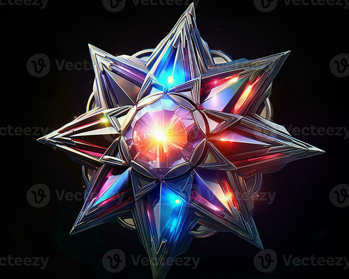 an image of a star with colorful lights on it generative ai photo