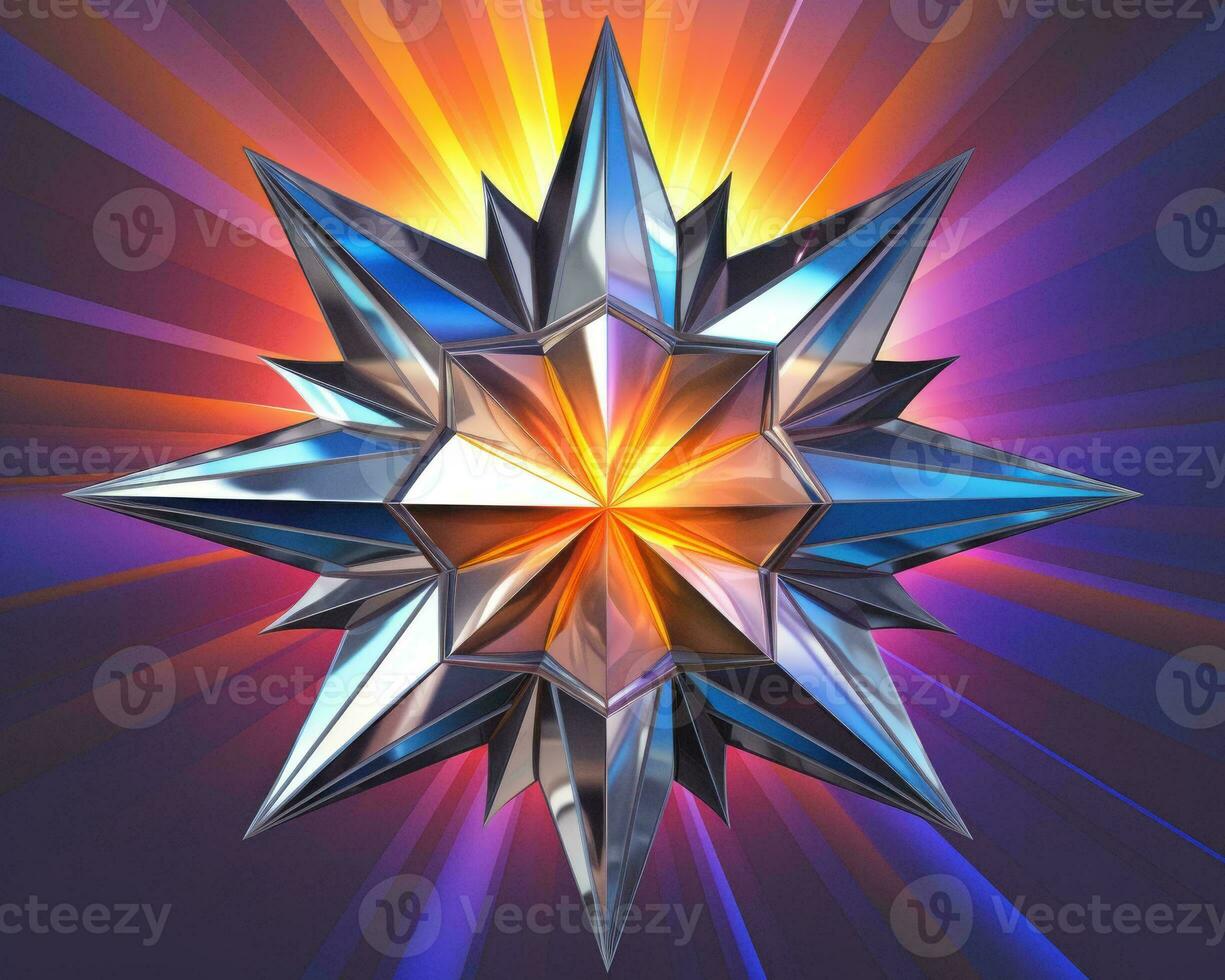 an image of a star with a bright light behind it generative ai photo