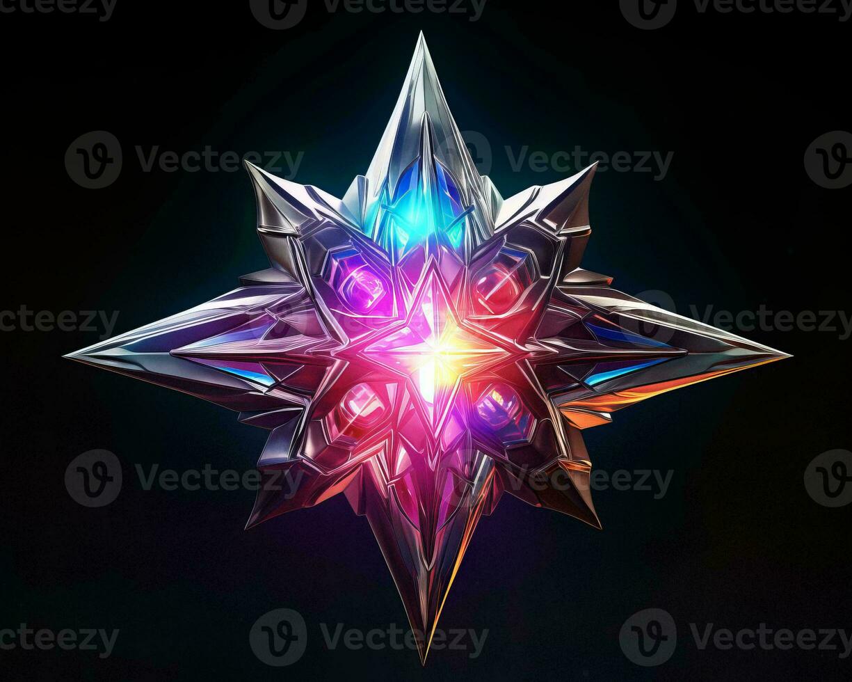 an image of a star with colorful lights on it generative ai photo