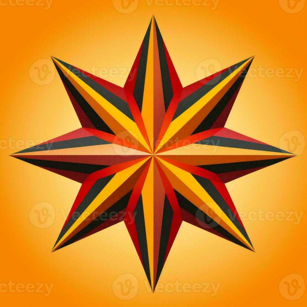 an orange and black star on an orange background generative ai photo