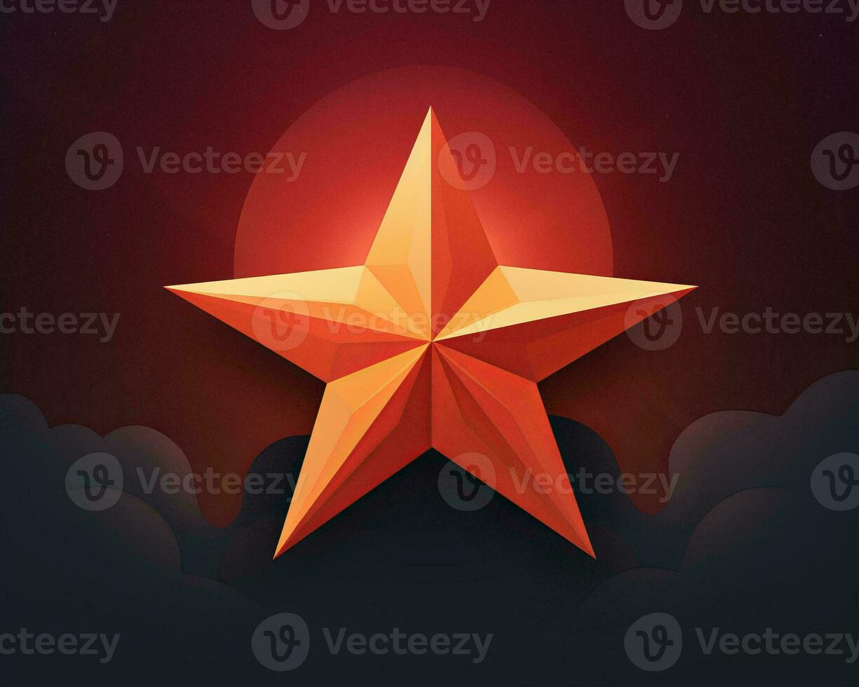 an orange star on a dark background generative ai photo