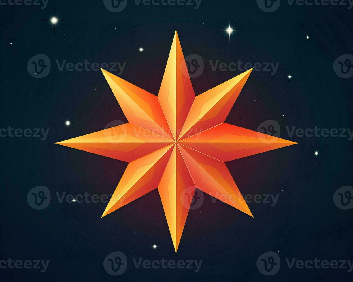 an orange star on a dark background generative ai photo