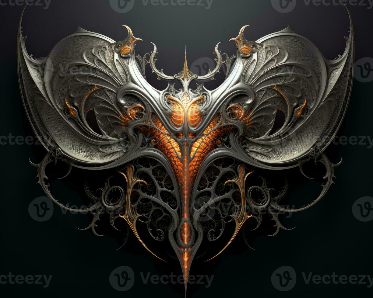 an ornate design on a black background generative ai photo