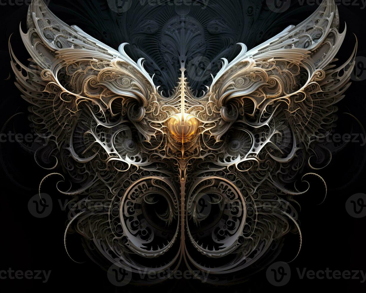 an ornate design on a black background generative ai photo