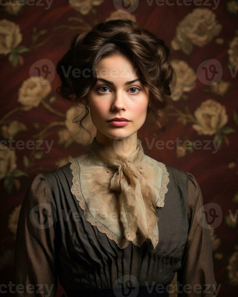 portrait of a beautiful woman in victorian style generative ai photo
