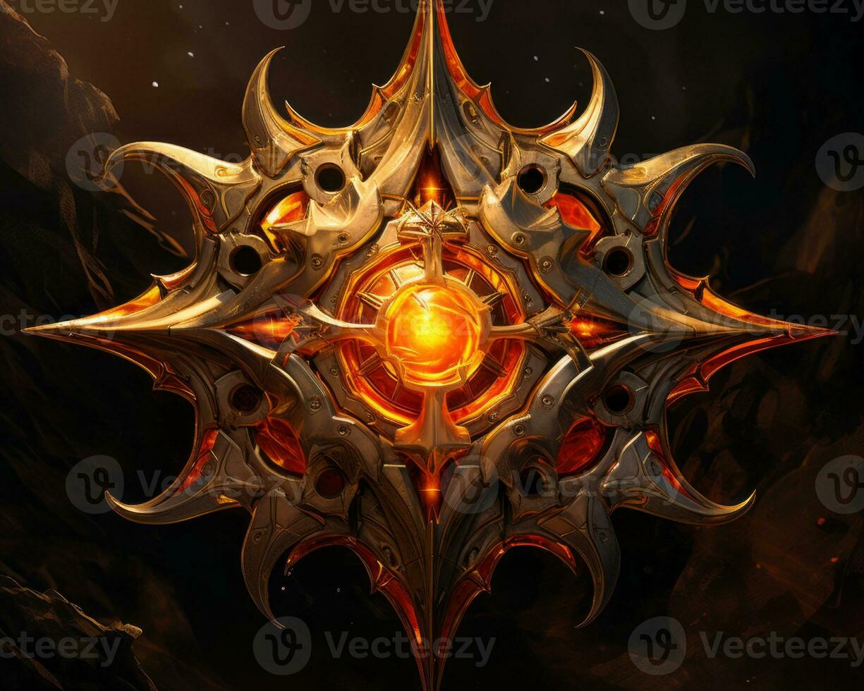 the logo for league of legends on a dark background generative ai photo