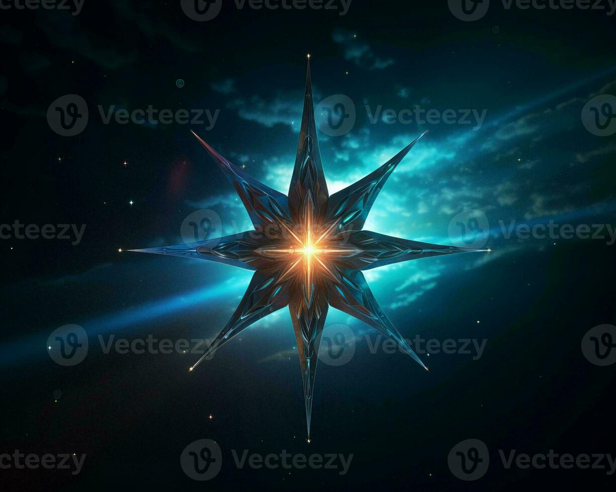 the star is shining brightly in the night sky generative ai photo