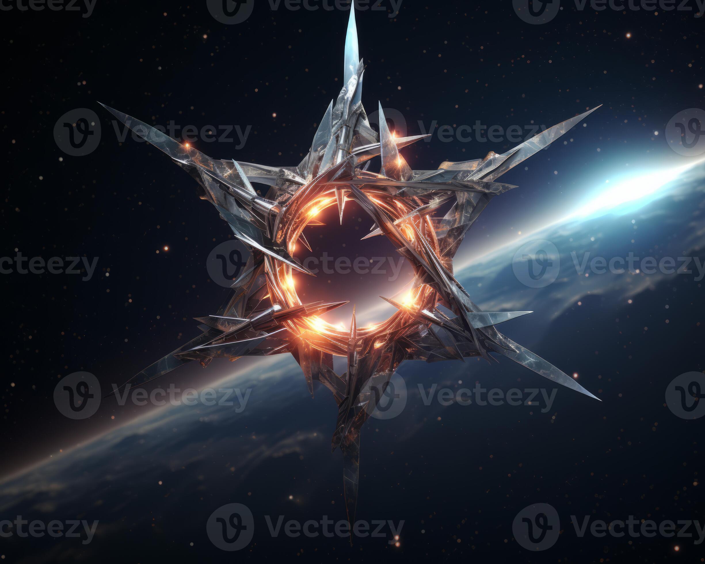 the star of david is in the middle of a space background generative ai