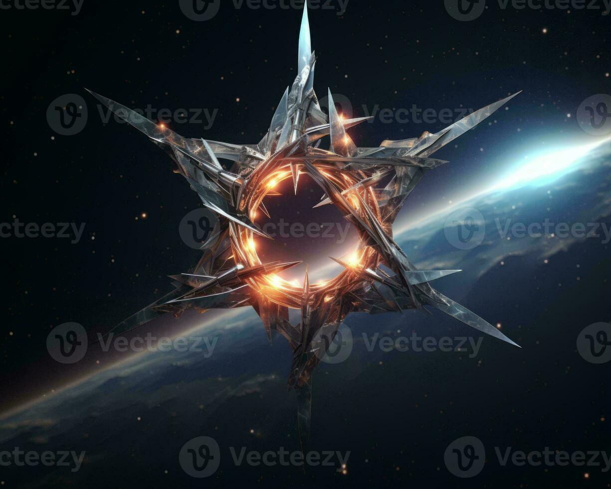 the star of david is in the middle of a space background generative ai photo