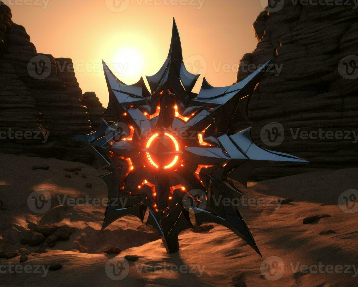 the sun is setting in the background of this image generative ai photo