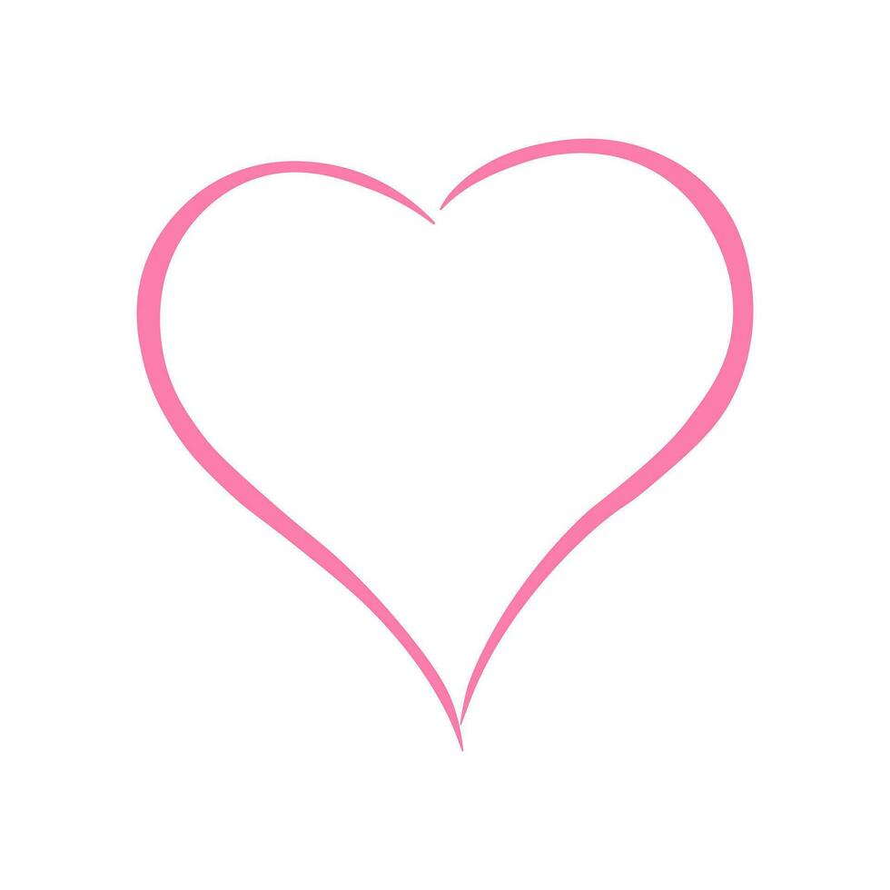 Pink color Heart icon. Isolated vector illustration.