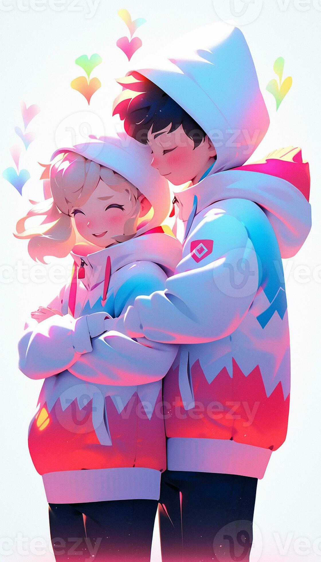 Anime Love Hugging Couple GIF | GIFDB.com