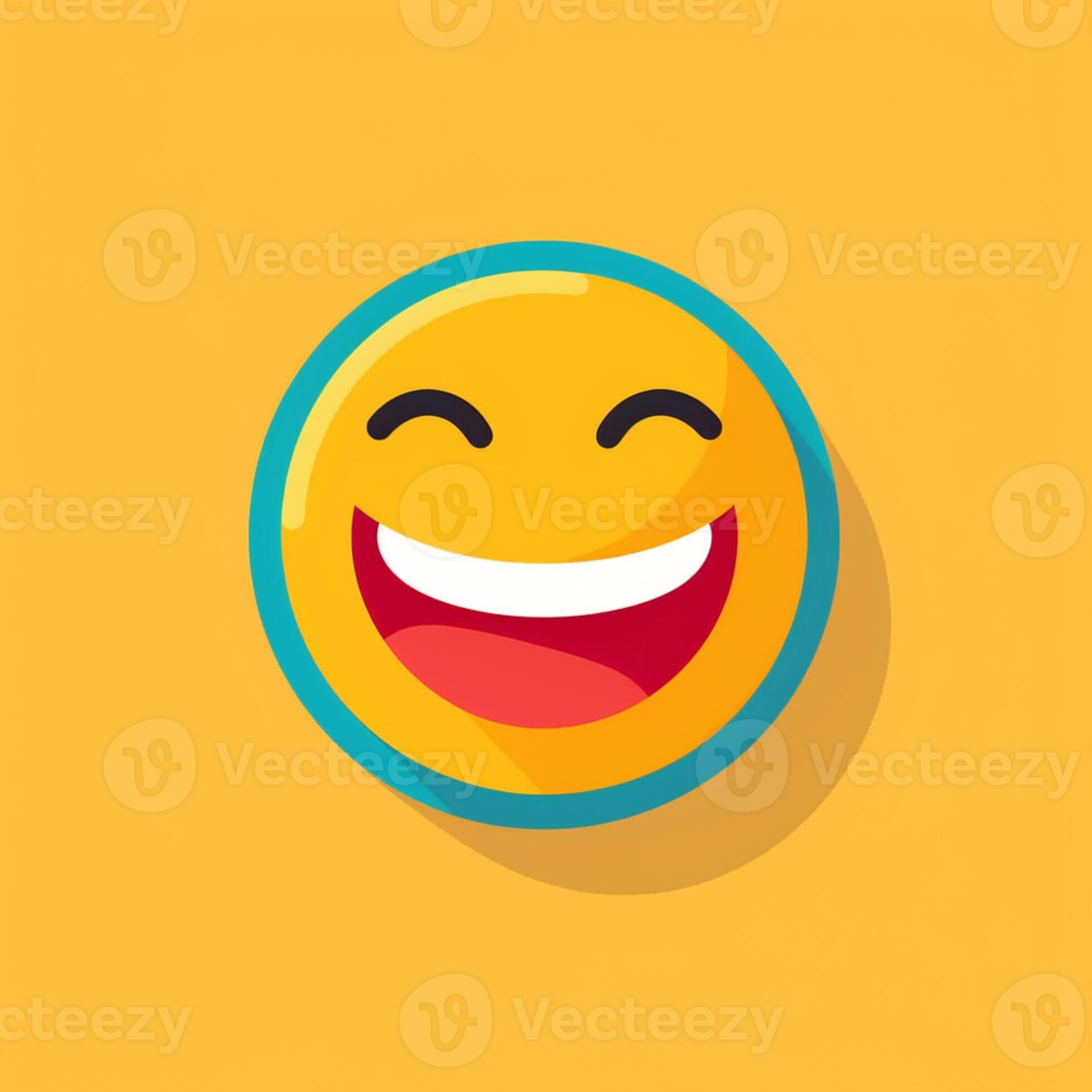 a yellow smiley face with a blue circle around it. generative ai