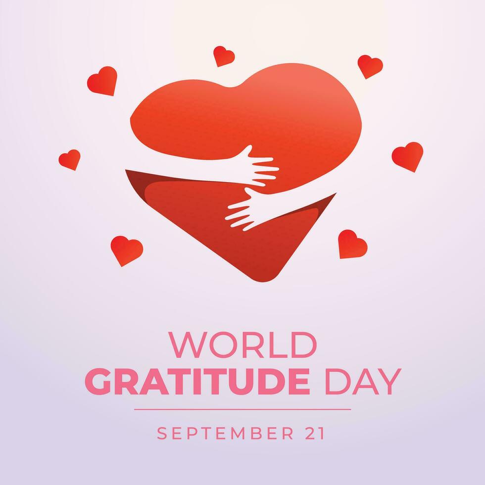 World Gratitude Day design template good for celebration usage. gratitude illustration. heart vector design. flat design. vector eps 10.